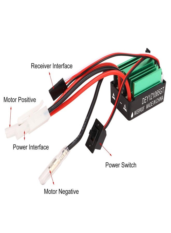 equlup 13T Brushed Motor ESC Combo, 540 Brushed Motor with 65A Water Proof Brushed ESC RC Connector Car Accessories for Scx10 90046 - Image 4